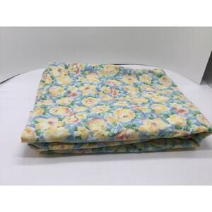 Vintage Discontinued Croscill Twin Size Fitted Sheet Yellow Flowers